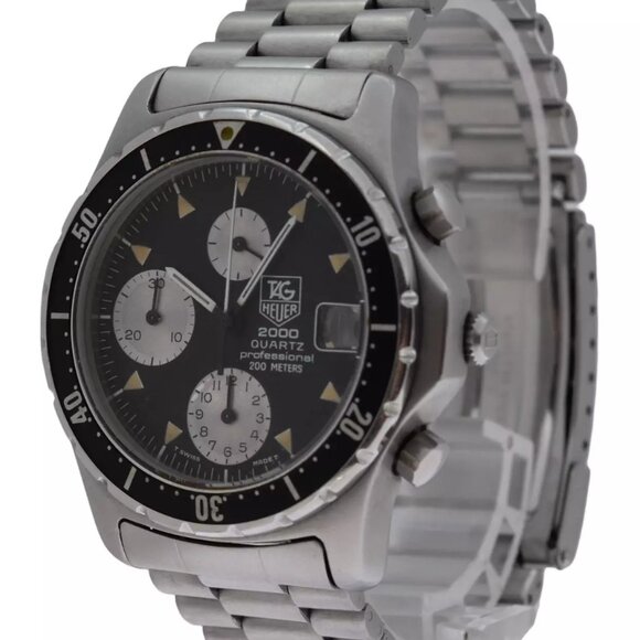 Vintage Men's 37mm Tag Heuer 2000 Series Quartz Chronograph Watch Ref 273.006/1! - Picture 2 of 10